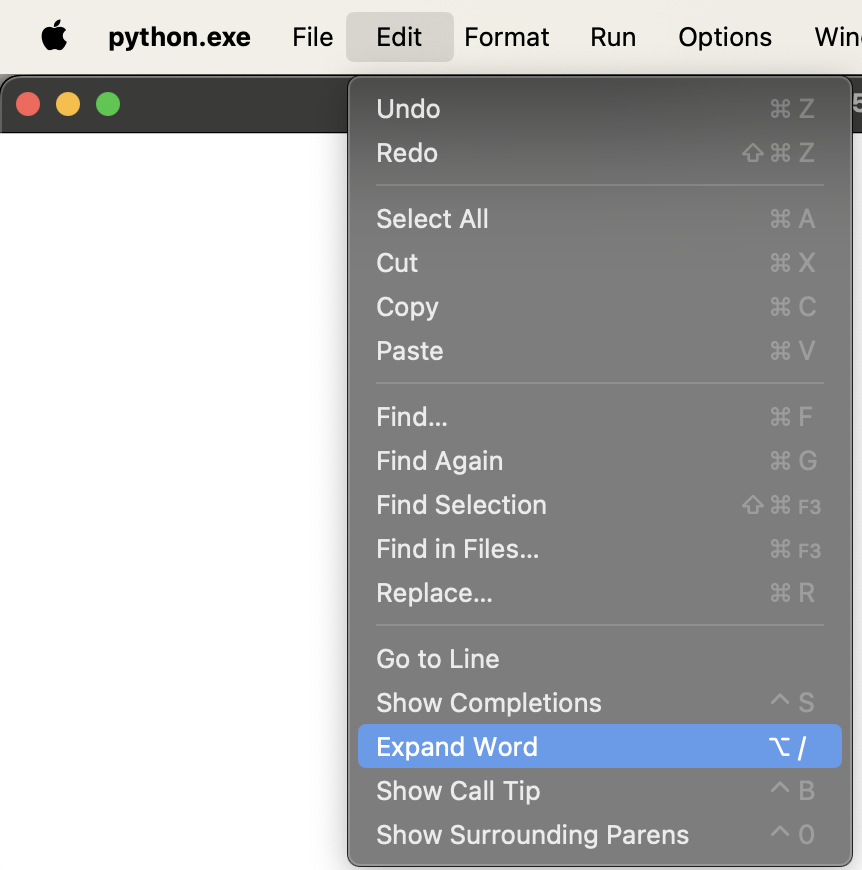 Expand Word Menu Location